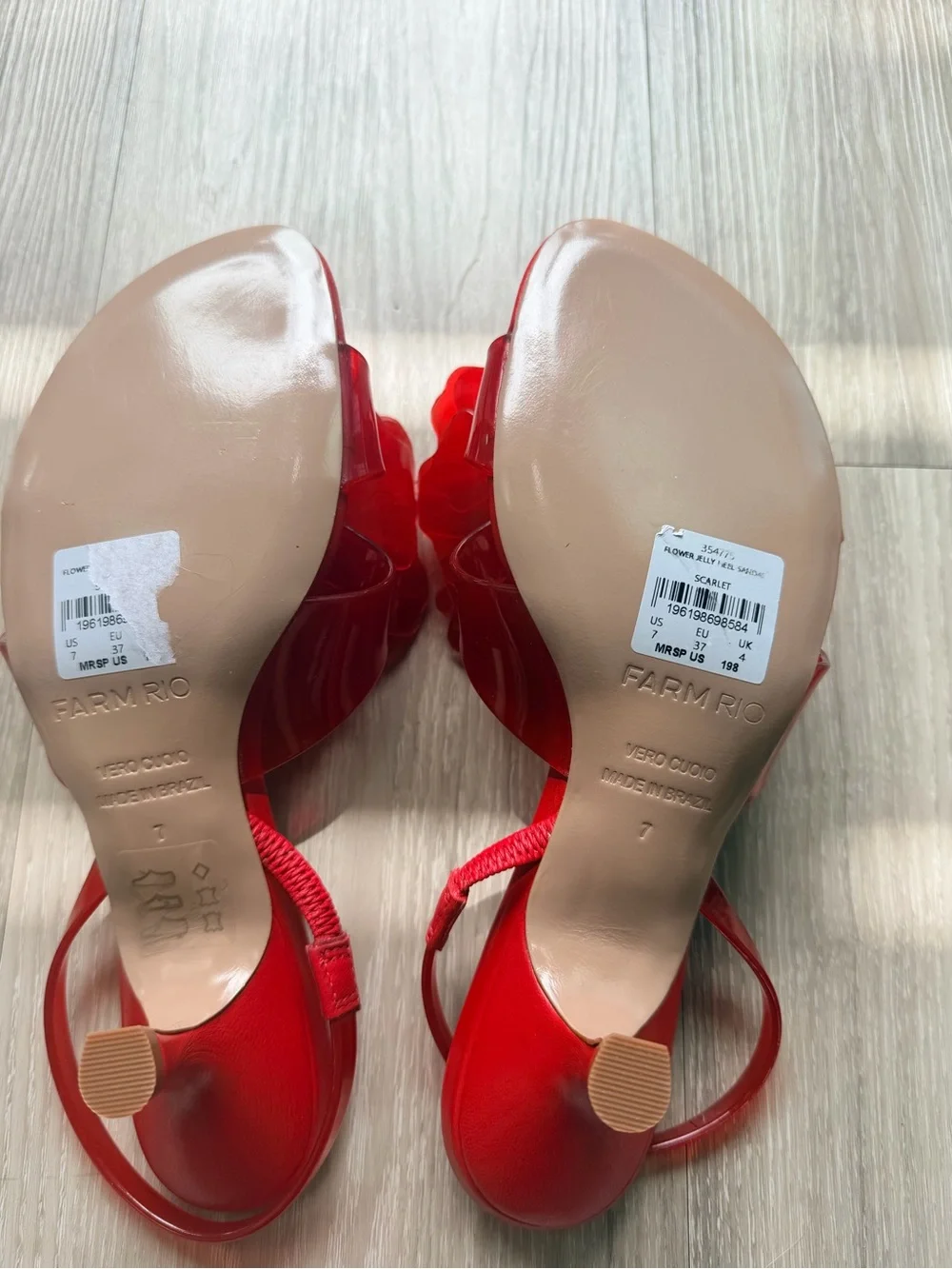 NWOT Carm Rio Flower Jelly Slingback Sandal - Picture 7 of 7